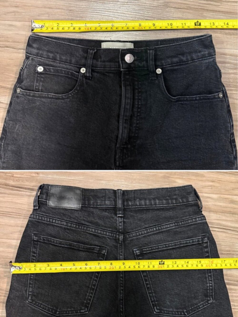 Everlane The Way-High Straight Jeans 26 Black Coal Raw Hem $148 - Picture 8 of 12
